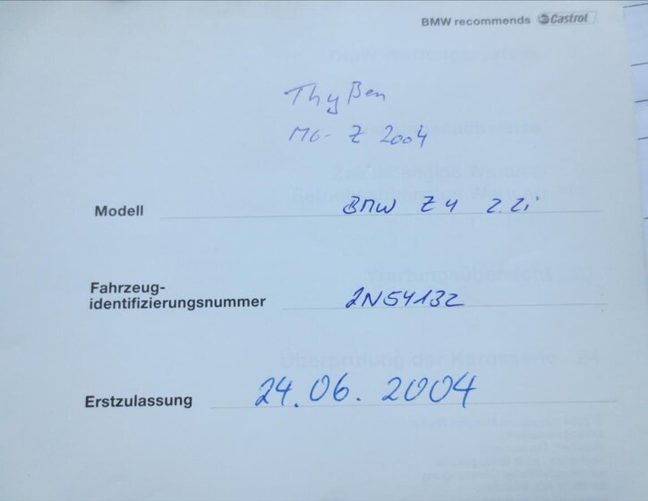 BMW Z4 Kabriolet 2,2 l 125 kw