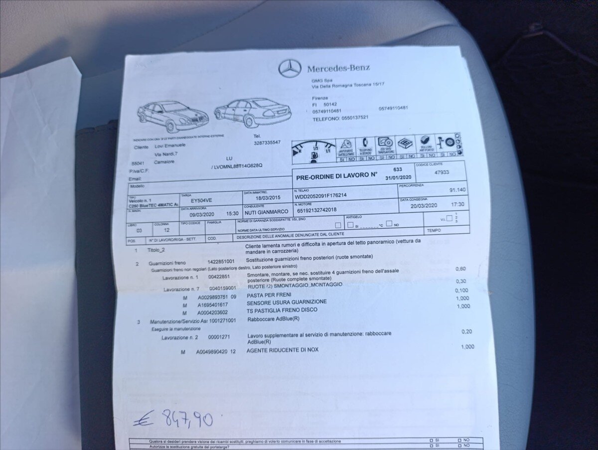 Mercedes-Benz Třídy C Kombi 2,1 l 150 kw