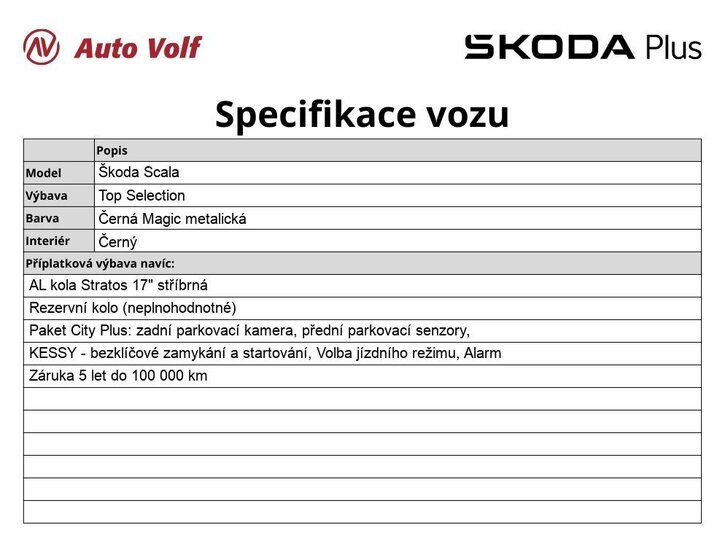 Škoda Scala Hatchback 1,0 l 85 kw