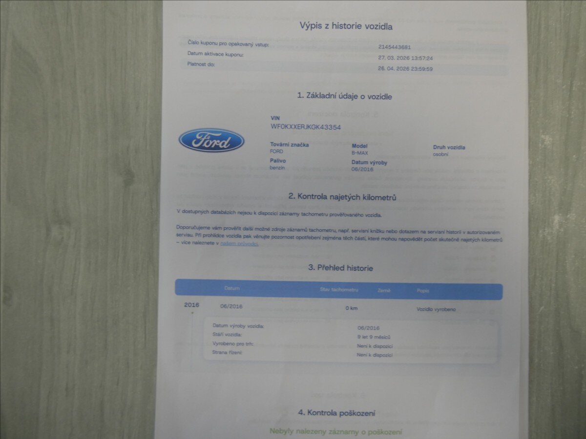 Ford B-MAX MPV 998,0 74 kw