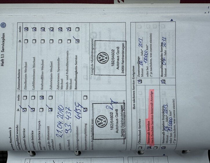 Volkswagen Touran MPV 2,0 l 110 kw