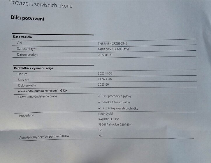 Škoda Fabia Hatchback 1,2 l 66 kw