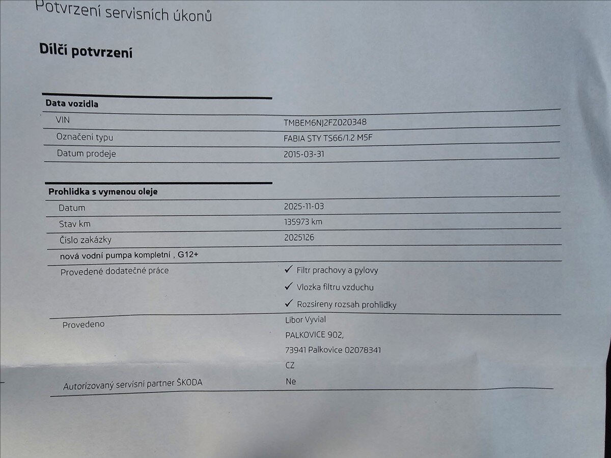 Škoda Fabia Hatchback 1,2 l 66 kw