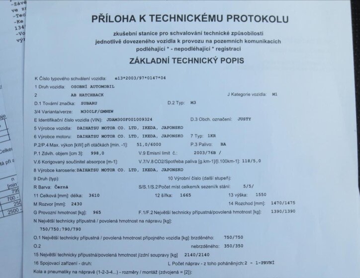 Subaru Justy Hatchback 998,0 51 kw