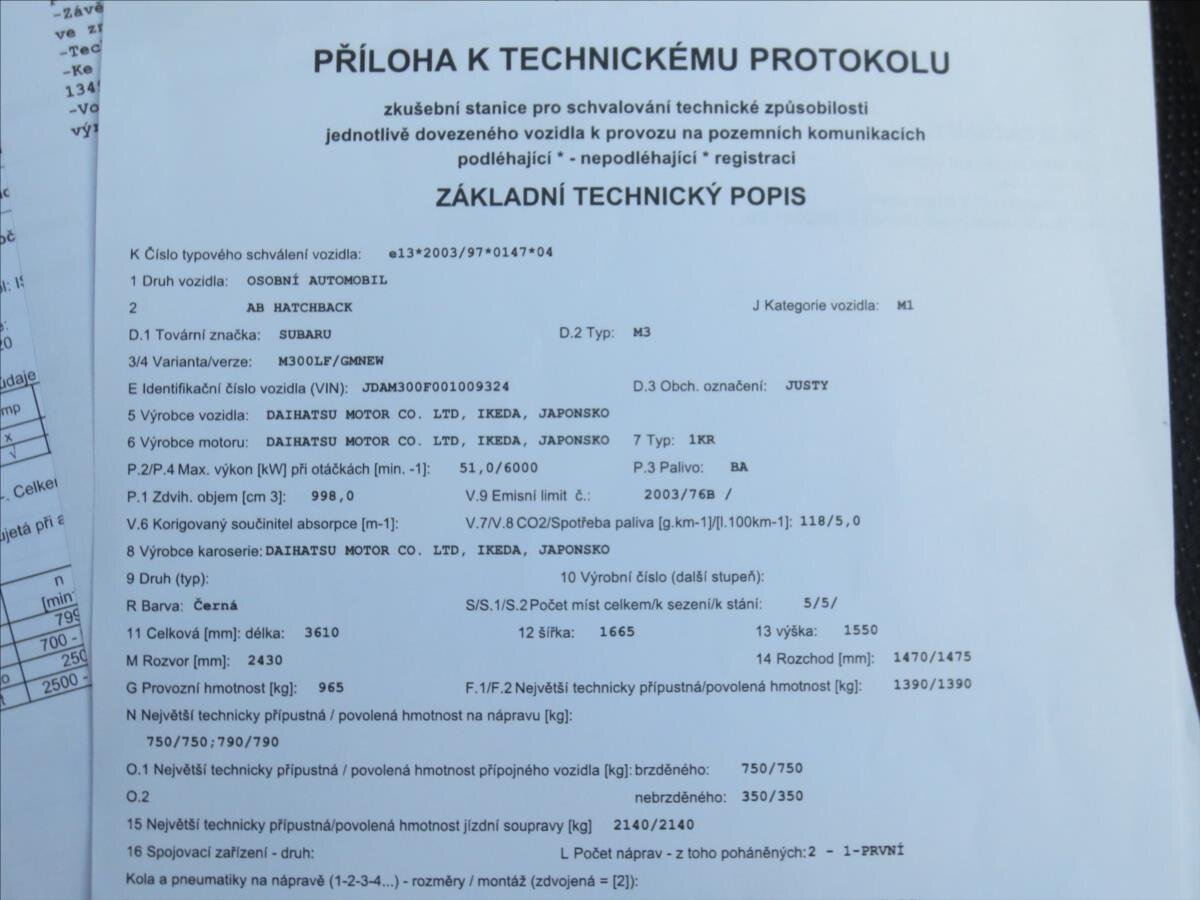 Subaru Justy Hatchback 998,0 51 kw