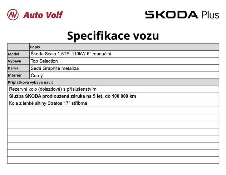Škoda Scala Hatchback 1,5 l 110 kw