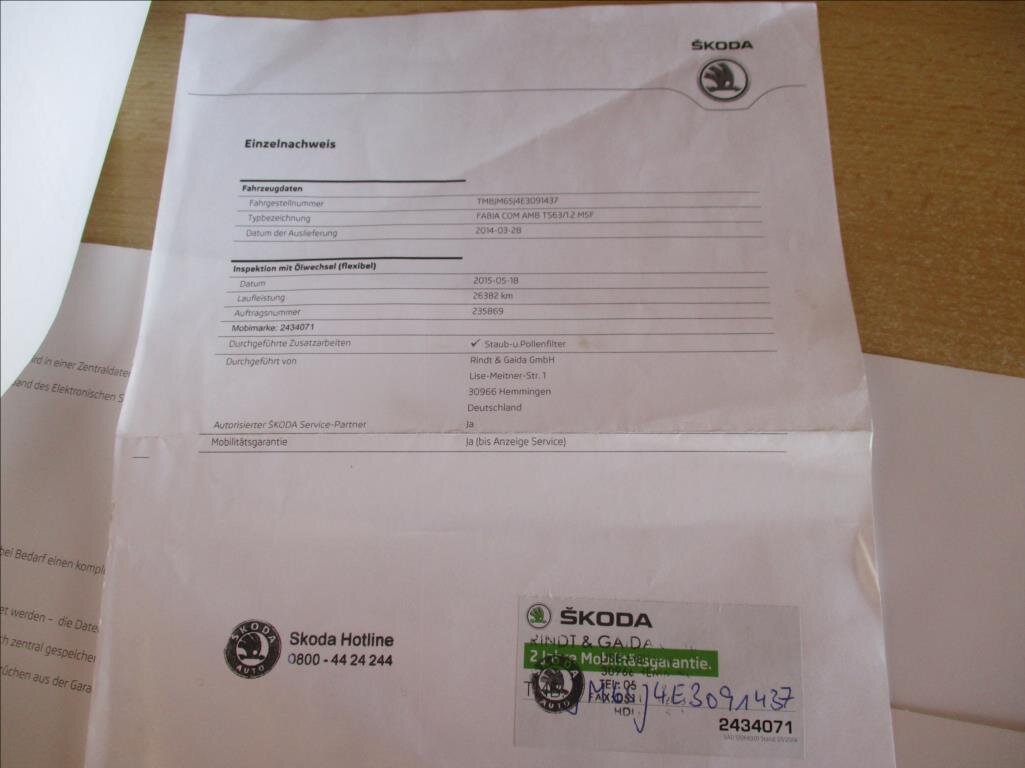 Škoda Fabia Kombi 1,2 l 63 kw