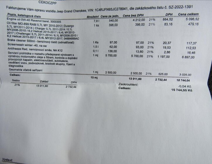 Jeep Grand Cherokee SUV / Terénní 6,2 l 527 kw