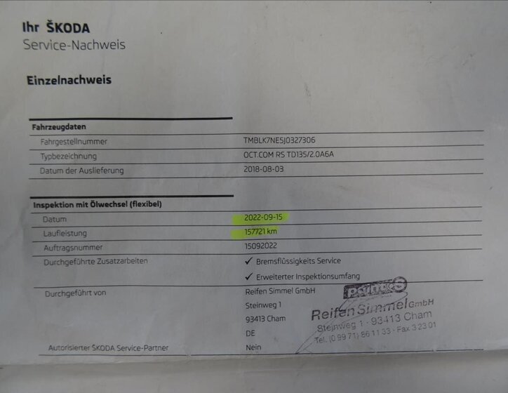 Škoda Octavia Kombi 2,0 l 135 kw