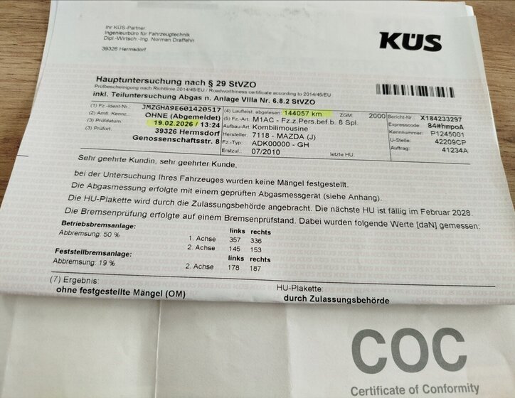 Mazda 6 Kombi 2,0 l 114 kw