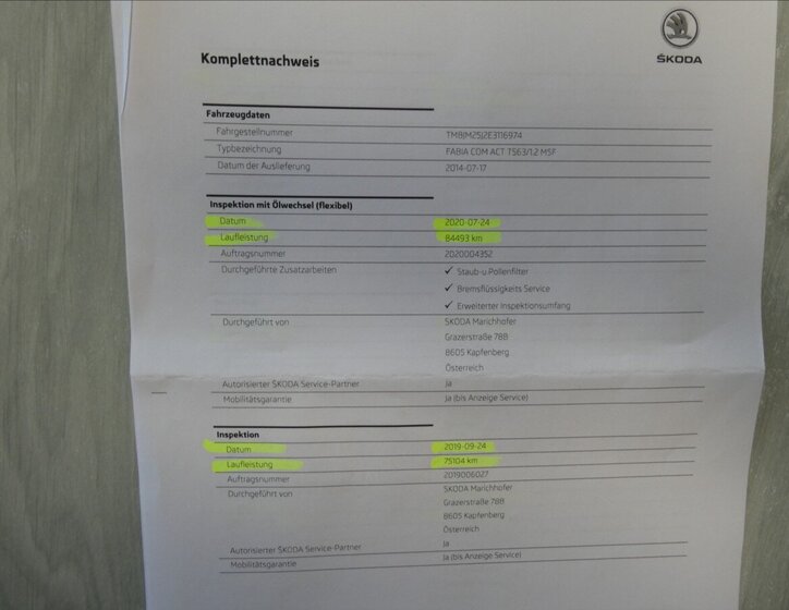 Škoda Fabia Kombi 1,2 l 63 kw