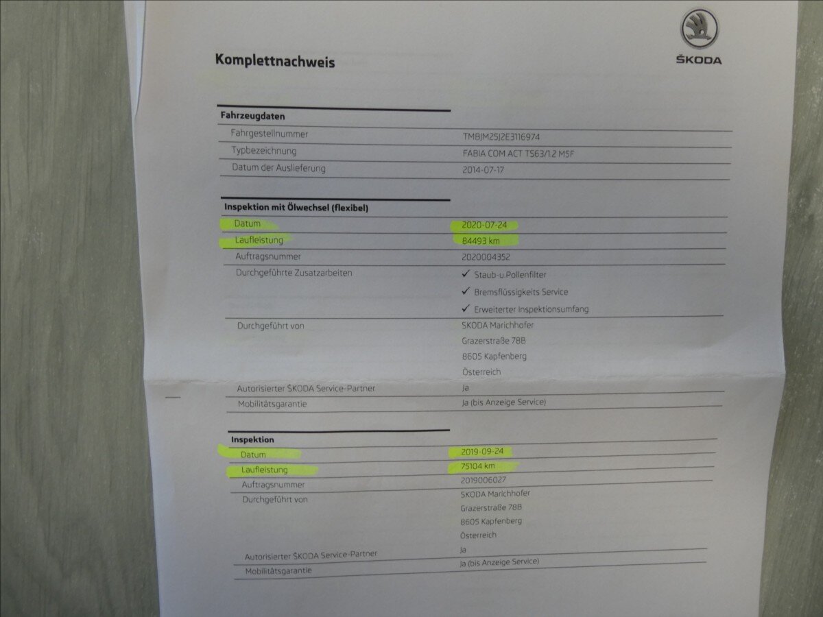 Škoda Fabia Kombi 1,2 l 63 kw