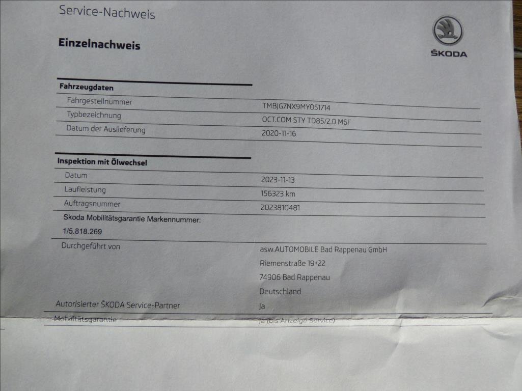 Škoda Octavia Kombi 2,0 l 85 kw