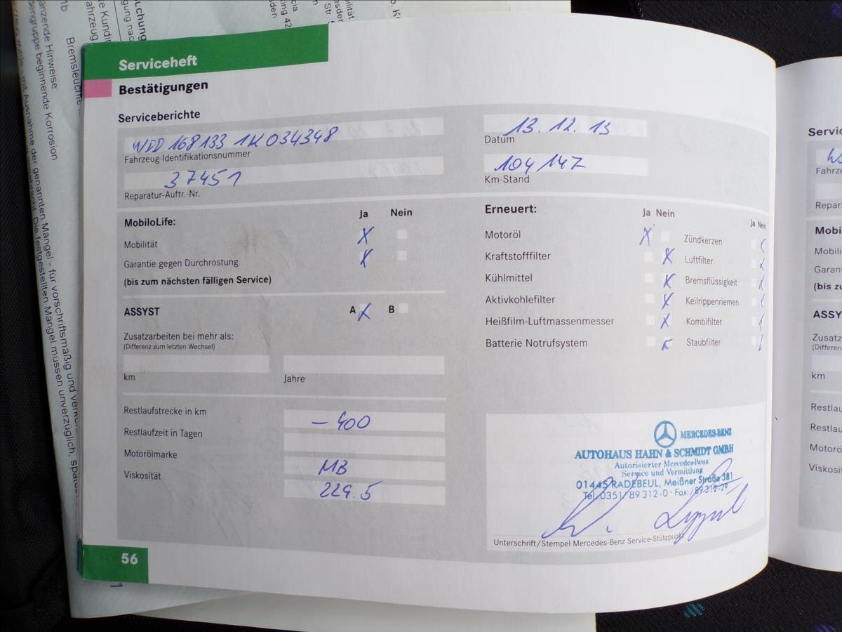 Mercedes-Benz Třídy A Kombi 1,6 l 75 kw