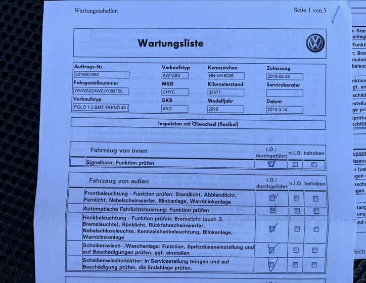 Volkswagen Polo Hatchback 999,0 48 kw