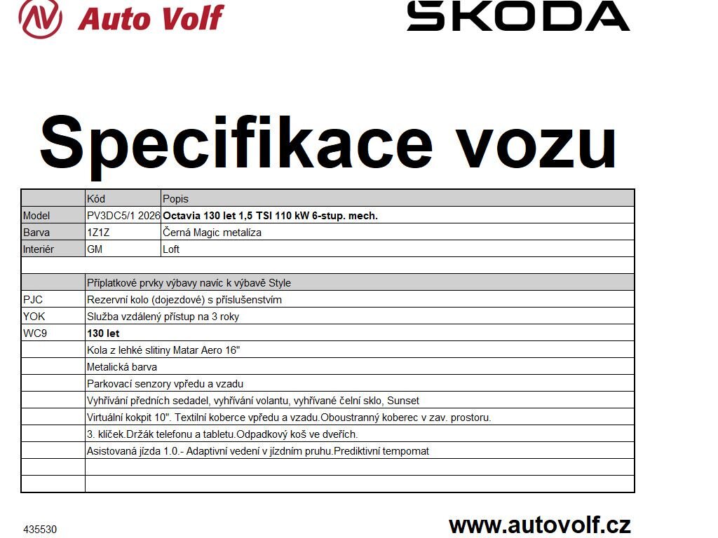 Škoda Octavia Liftback 1,5 l 110 kw