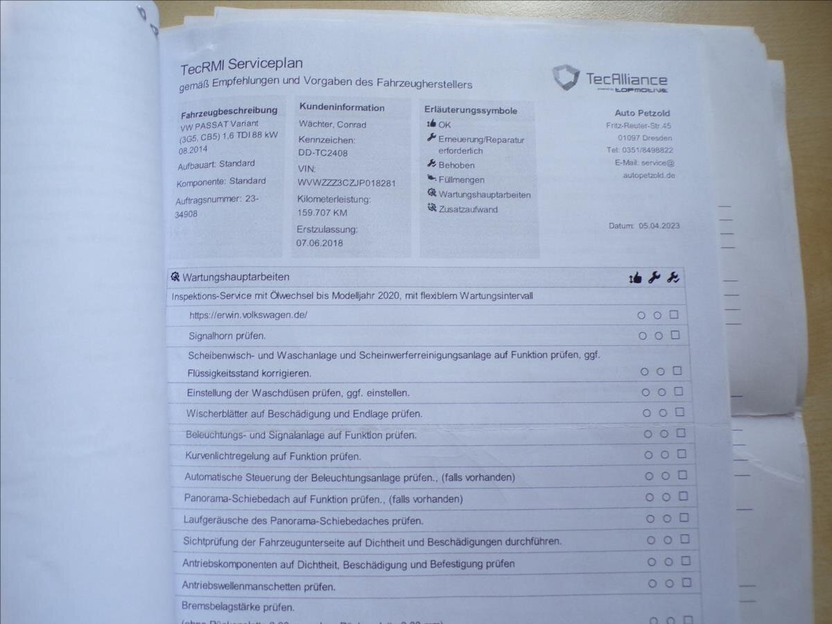 Volkswagen Passat Kombi 1,6 l 88 kw