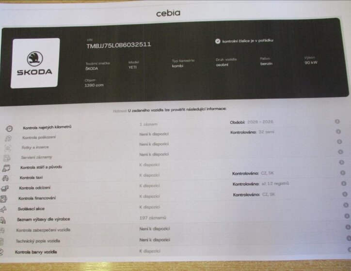Škoda Yeti SUV / Terénní 1,4 l 90 kw