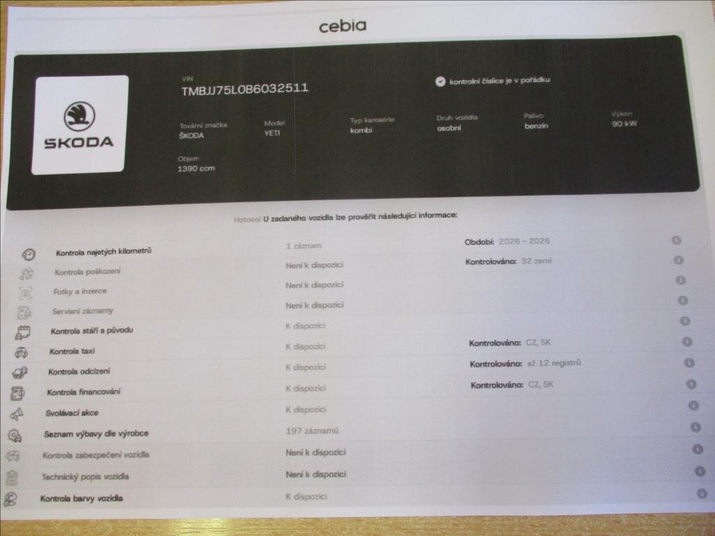 Škoda Yeti SUV / Terénní 1,4 l 90 kw