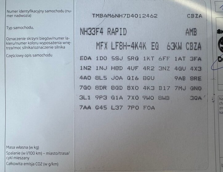 Škoda Rapid Sedan 1,2 l 63 kw