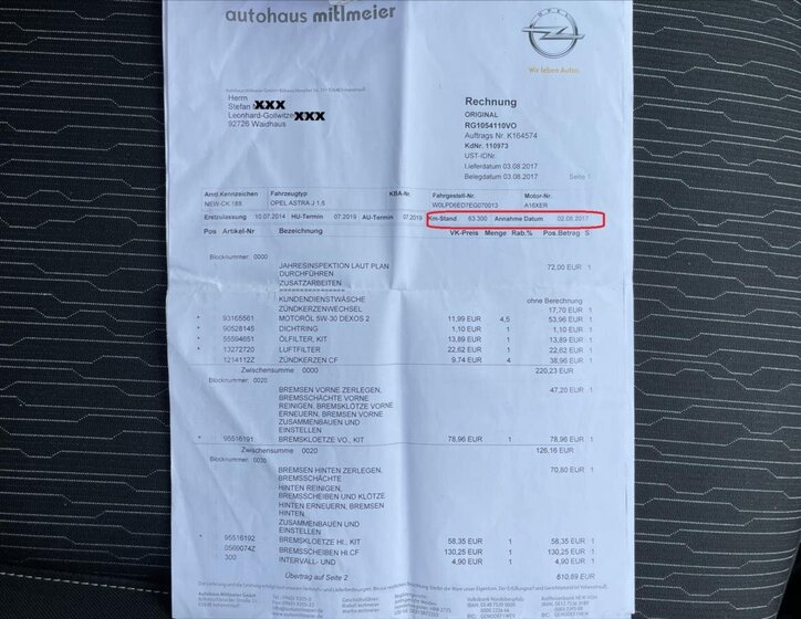 Opel Astra Hatchback 1,6 l 85 kw