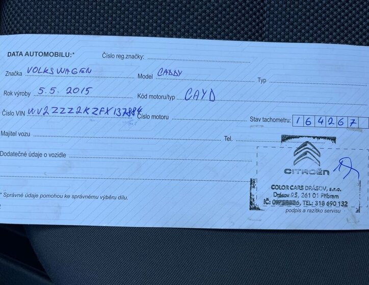 Volkswagen Caddy Kombi 1,6 l 75 kw