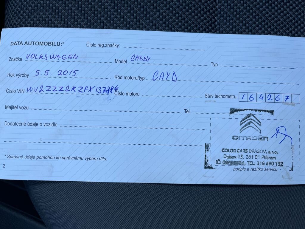 Volkswagen Caddy Kombi 1,6 l 75 kw