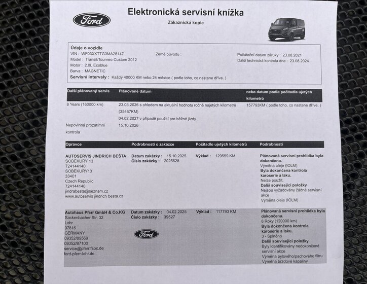 Ford Tourneo Custom Kombi 2,0 l 136 kw