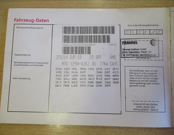 Škoda Superb Kombi 1,6 l 77 kw