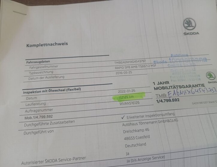 Škoda Rapid Hatchback 1,2 l 66 kw