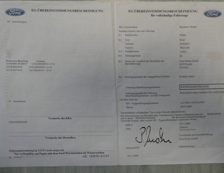 Ford S-MAX MPV 2,0 l 107 kw