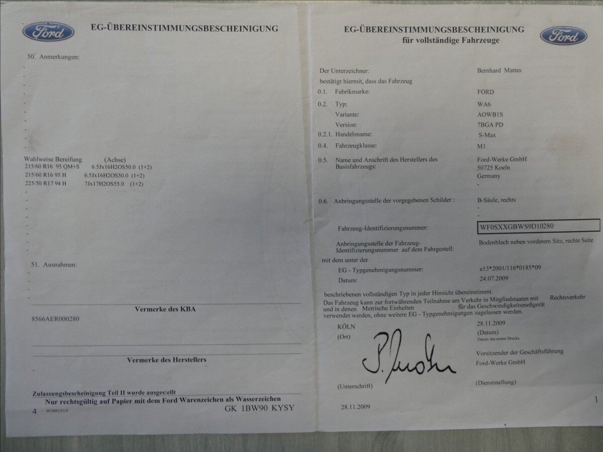 Ford S-MAX MPV 2,0 l 107 kw