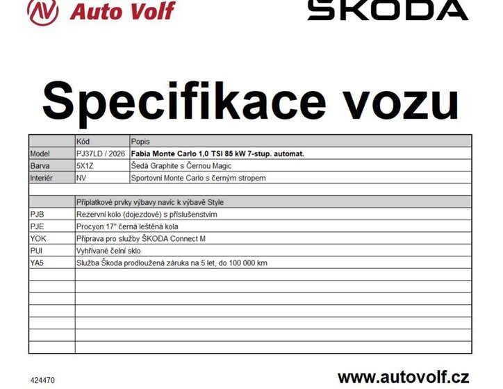 Škoda Fabia Hatchback 999,0 85 kw