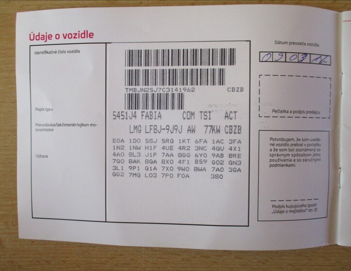 Škoda Fabia Kombi 1,2 l 77 kw