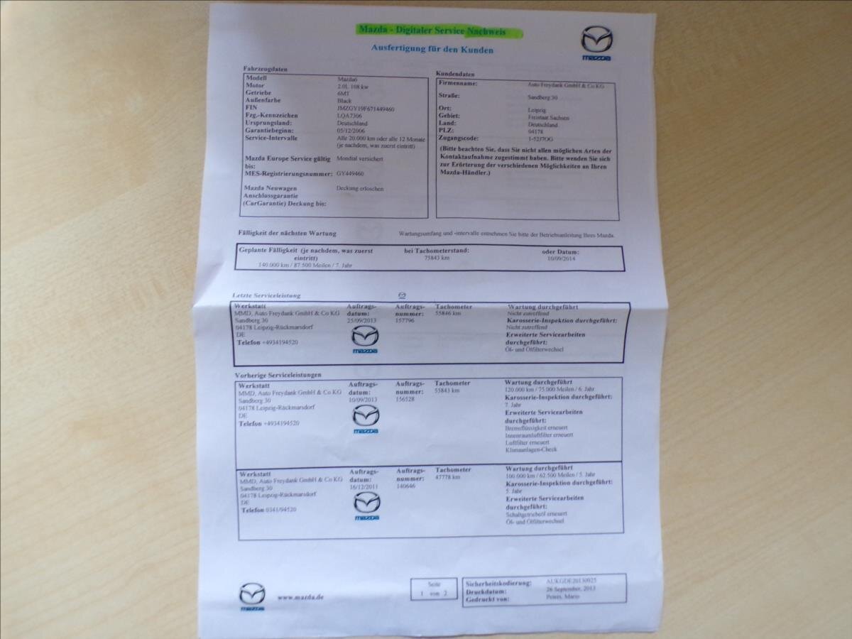 Mazda 6 Kombi 2,0 l 108 kw