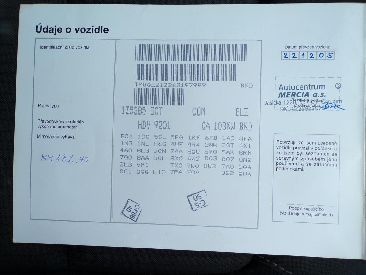 Škoda Octavia Kombi 2,0 l 103 kw