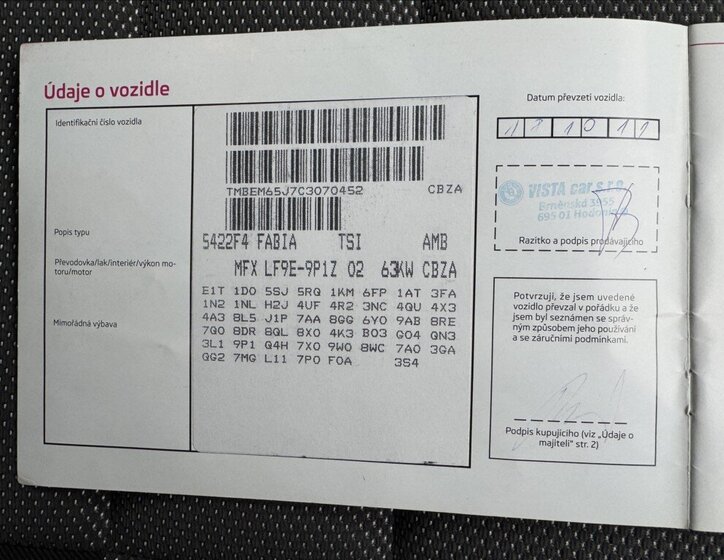 Škoda Fabia Hatchback 1,2 l 63 kw