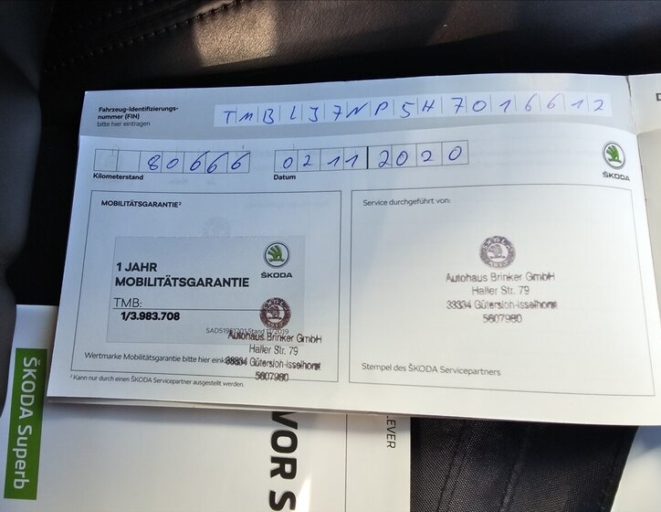 Škoda Superb Kombi 2,0 l 140 kw