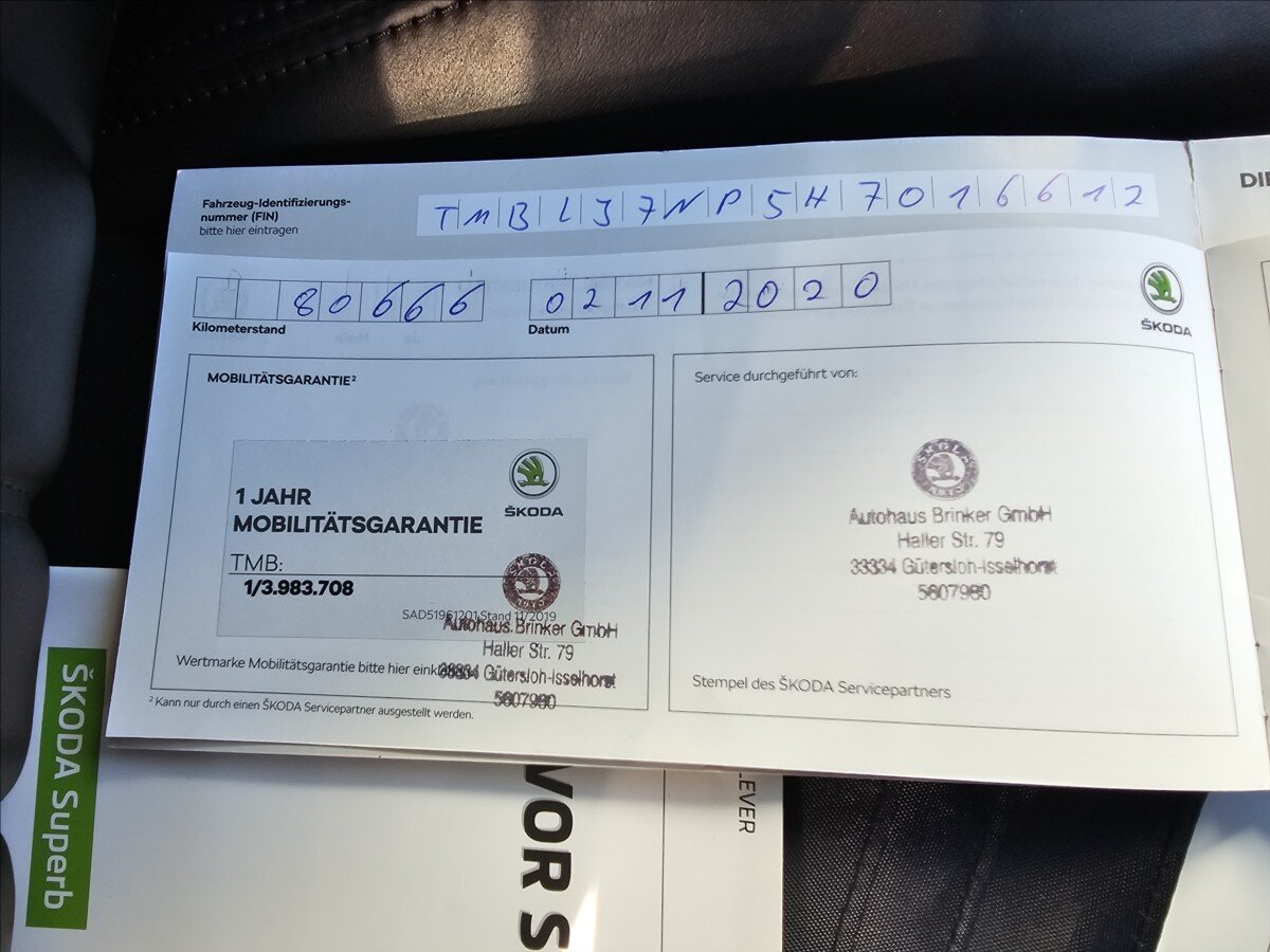 Škoda Superb Kombi 2,0 l 140 kw