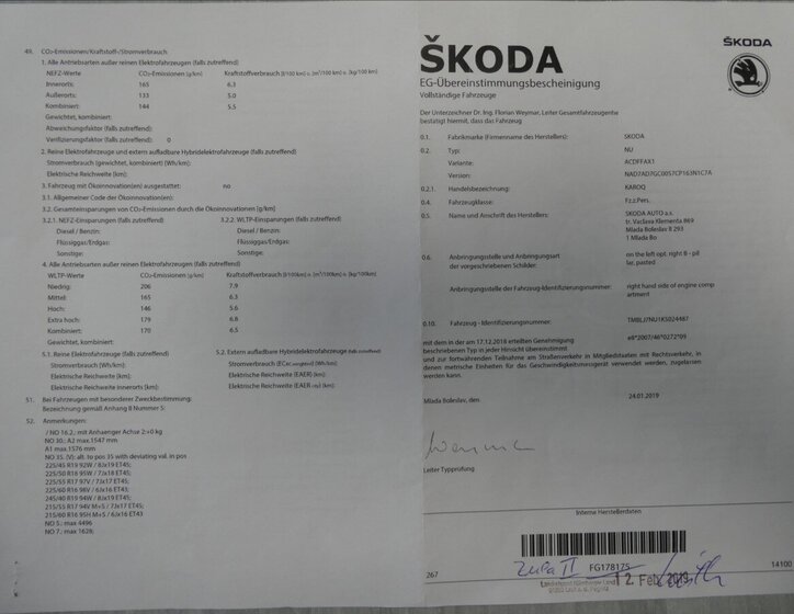 Škoda Karoq SUV / Terénní 2,0 l 110 kw