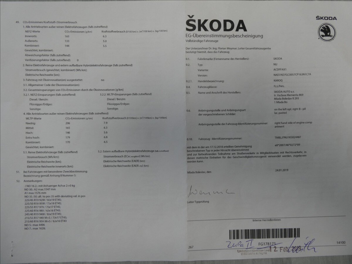 Škoda Karoq SUV / Terénní 2,0 l 110 kw