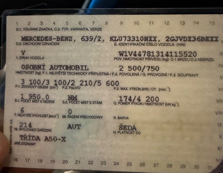 Mercedes-Benz Třídy V VAN-Minibus 0,0 0