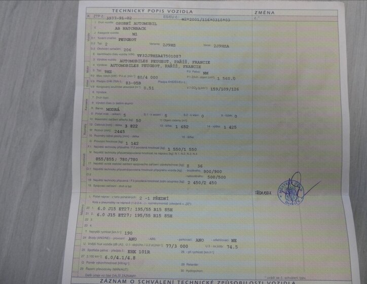 Peugeot 206 Hatchback 1,6 l 80 kw