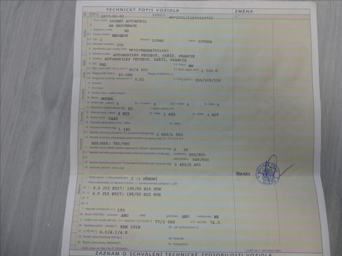 Peugeot 206 Hatchback 1,6 l 80 kw