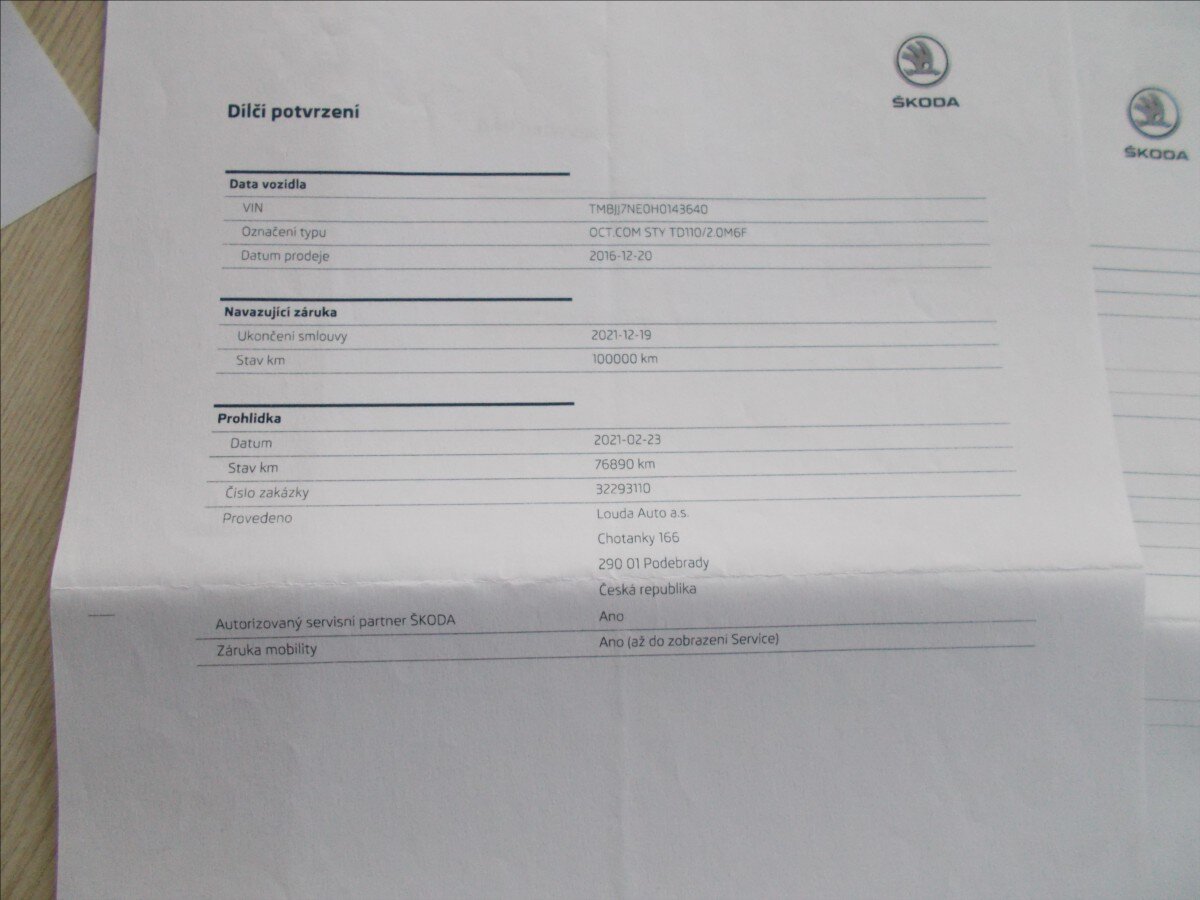 Škoda Octavia Kombi 2,0 l 110 kw