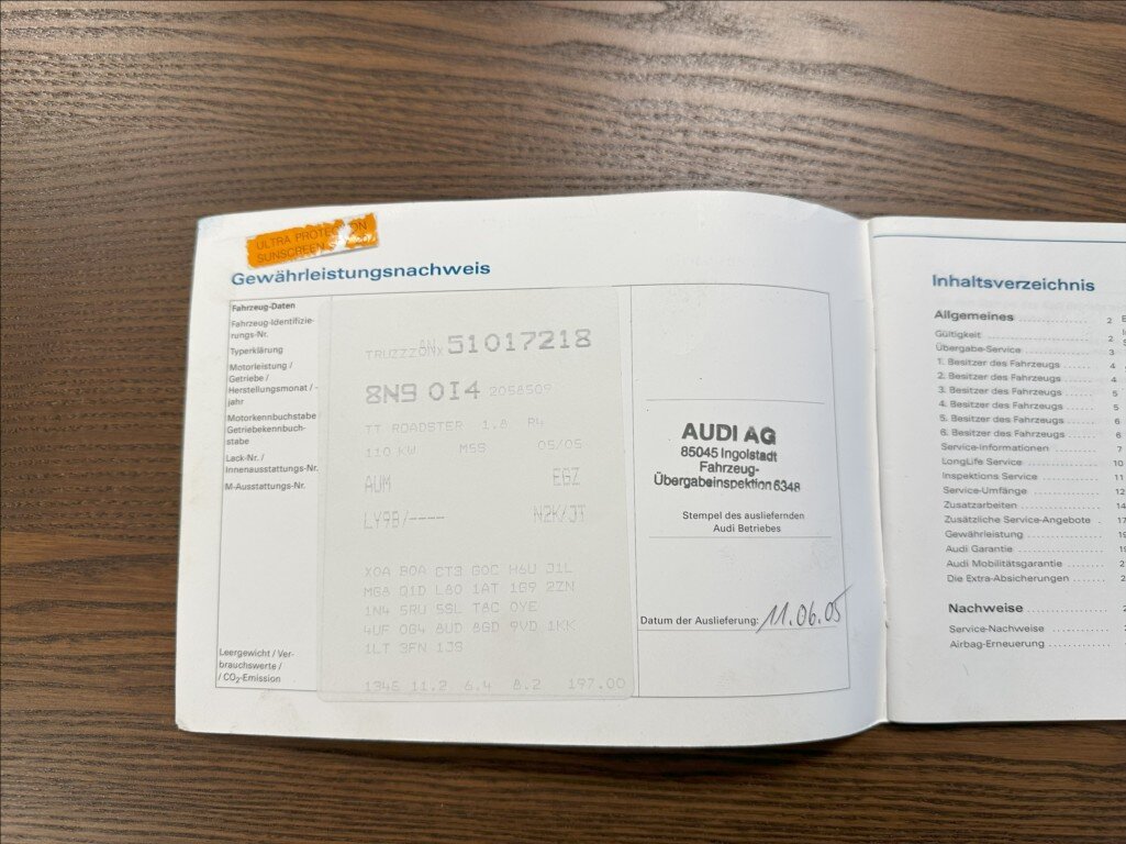 Audi TT Kabriolet 1,8 l 110 kw