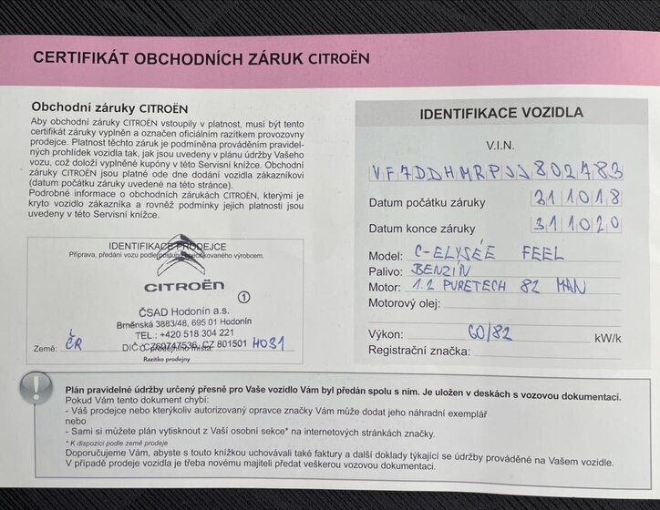 Citroën C-Elysée Sedan / Limuzína 1,2 l 61 kw