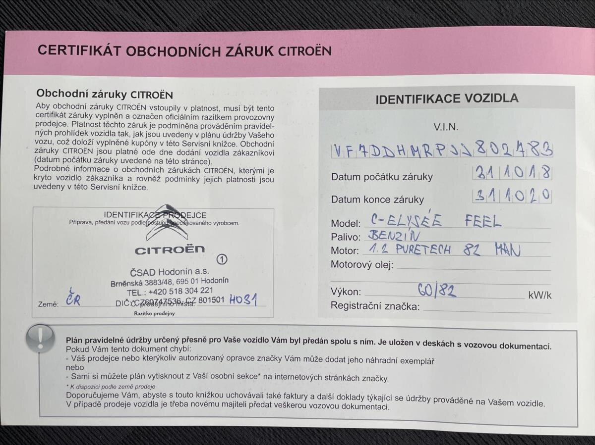 Citroën C-Elysée Sedan / Limuzína 1,2 l 61 kw