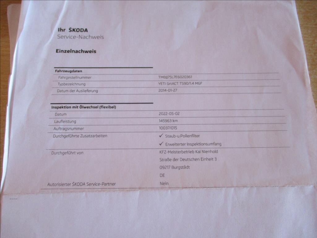 Škoda Yeti Kombi 1,4 l 90 kw