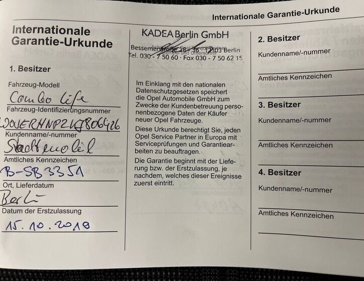 Opel Combo Kombi 1,2 l 81 kw